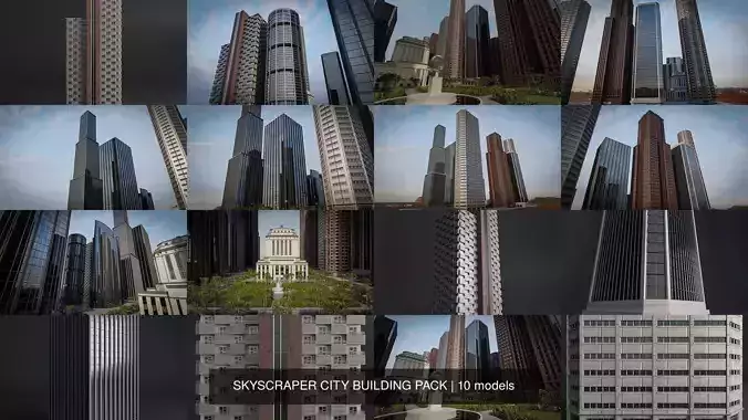 SKYSCRAPER CITY BUILDING PACK 3D Model Collection