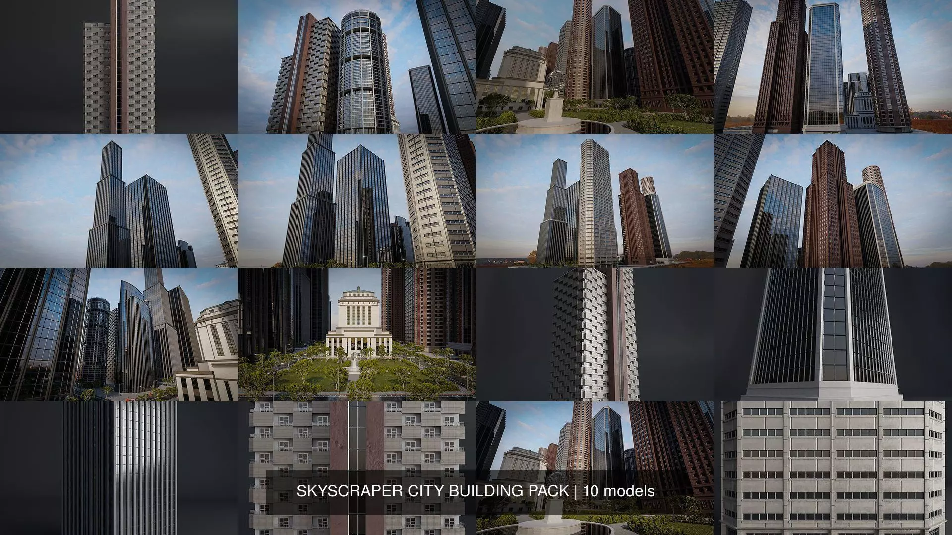 SKYSCRAPER CITY BUILDING PACK 3D Model Collection_0