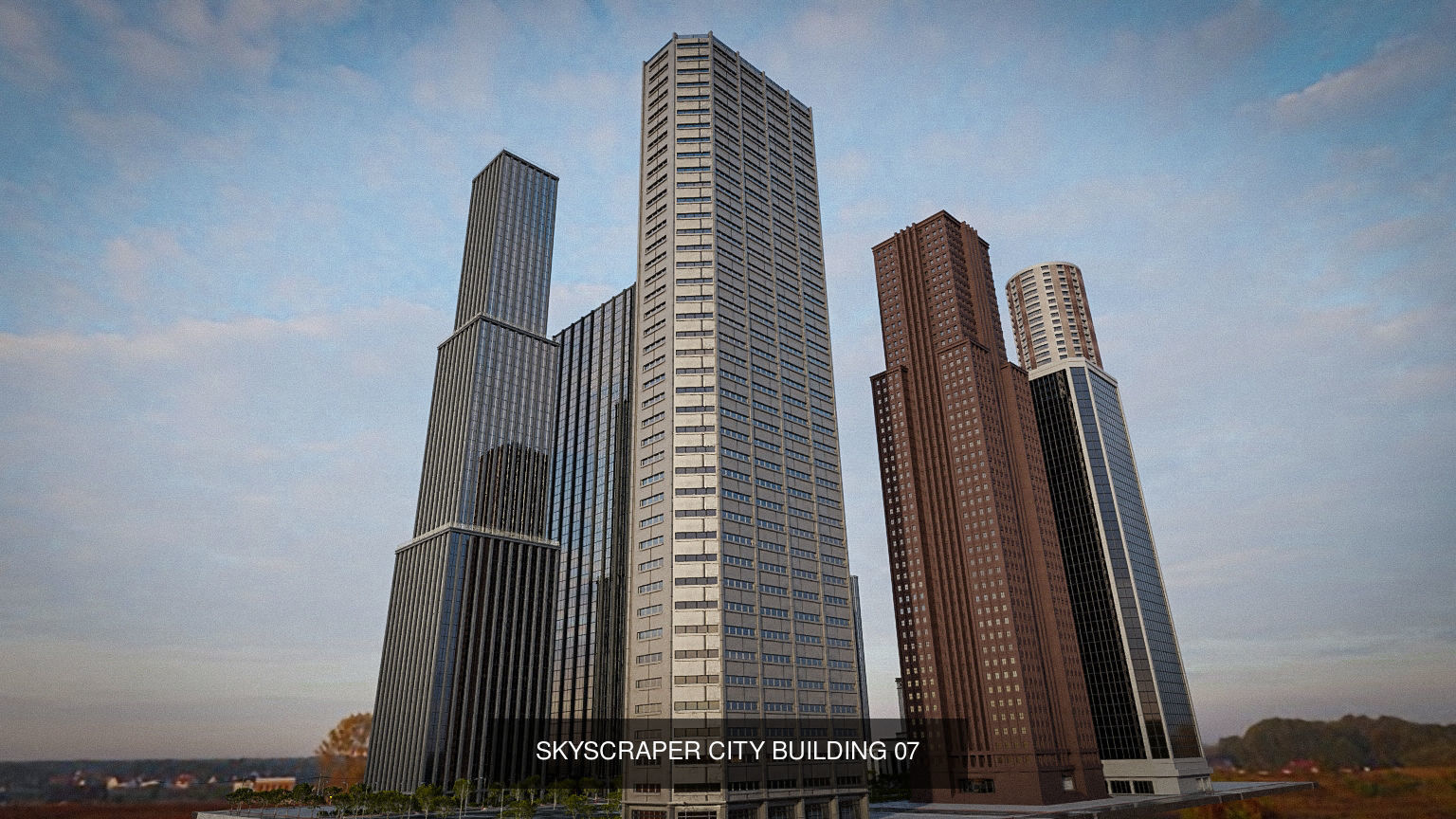 SKYSCRAPER CITY BUILDING PACK 3D Model Collection_8
