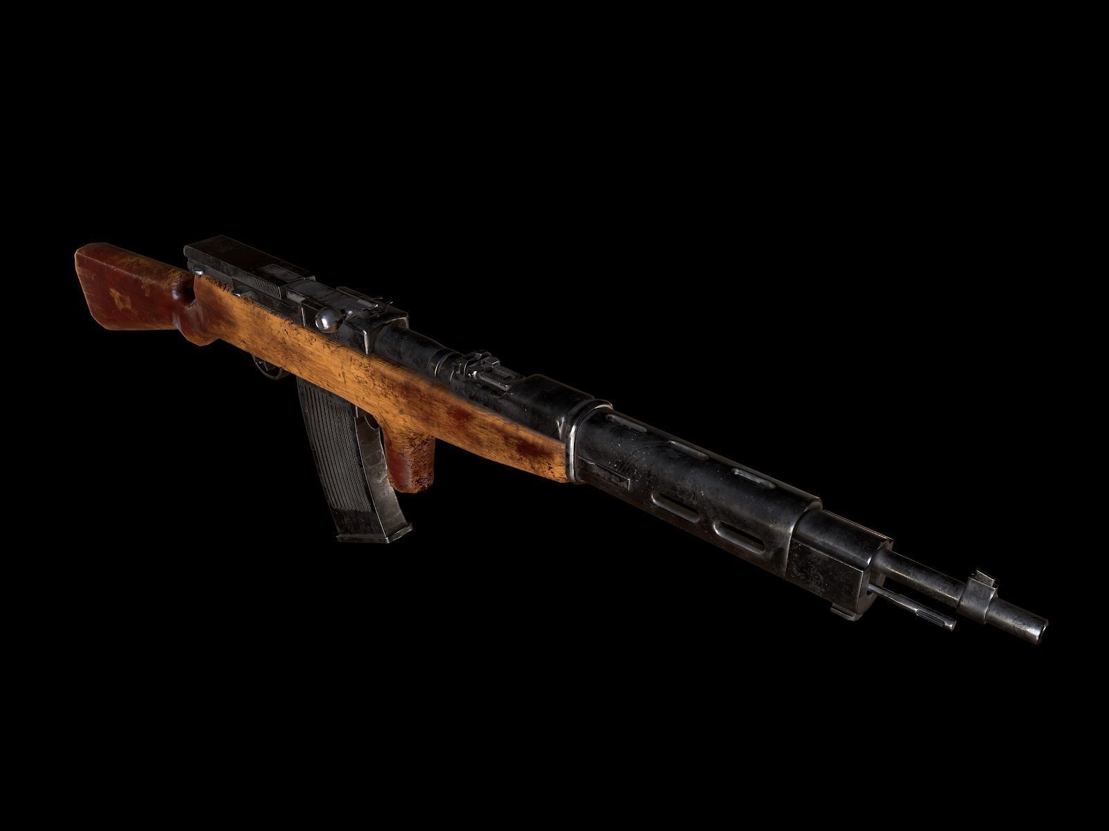 Fedorov WW2 USSR machine gun PBR Low-poly 3D model_10