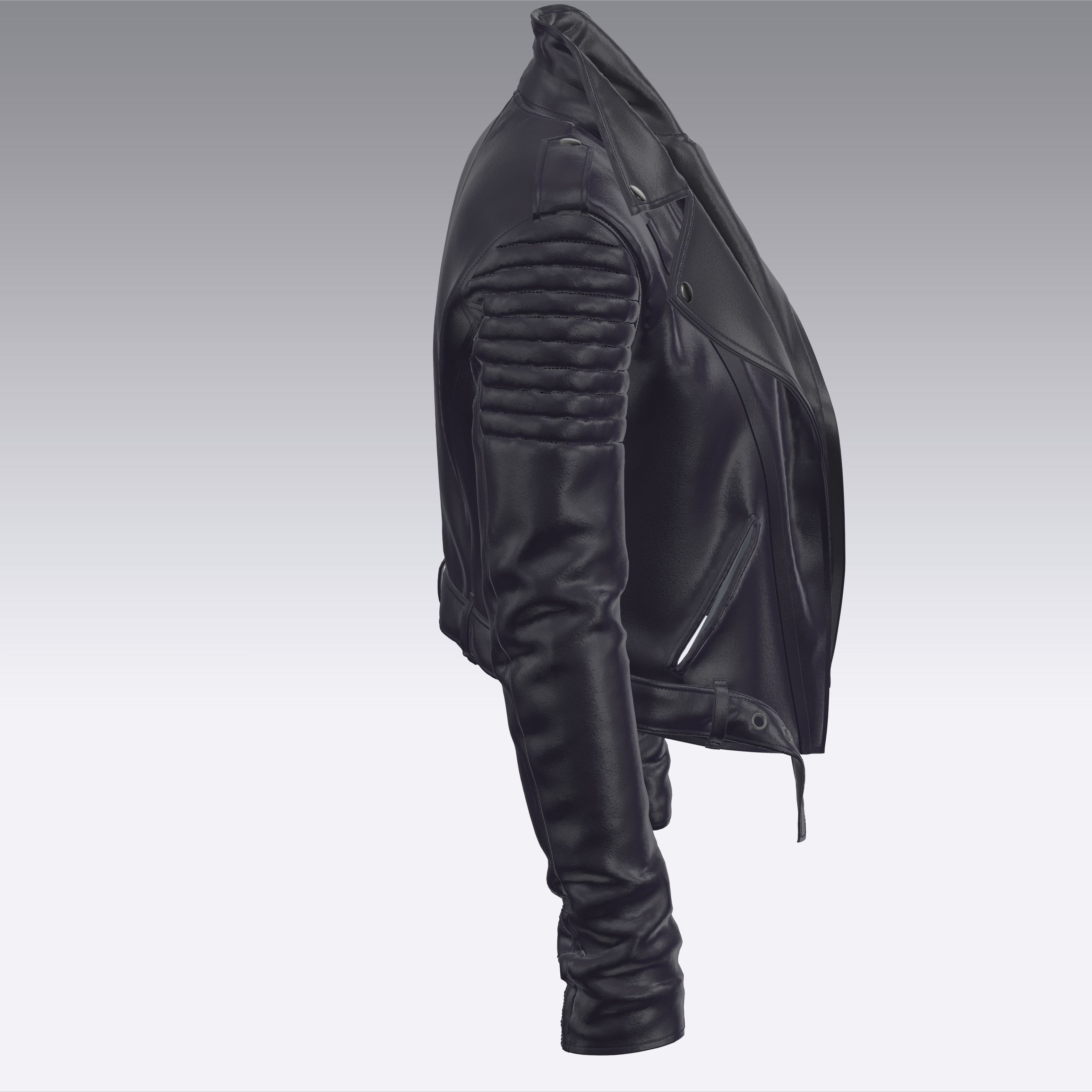 Biker Jacket model for CLO 3d and Marvelous Designer 3D model_4