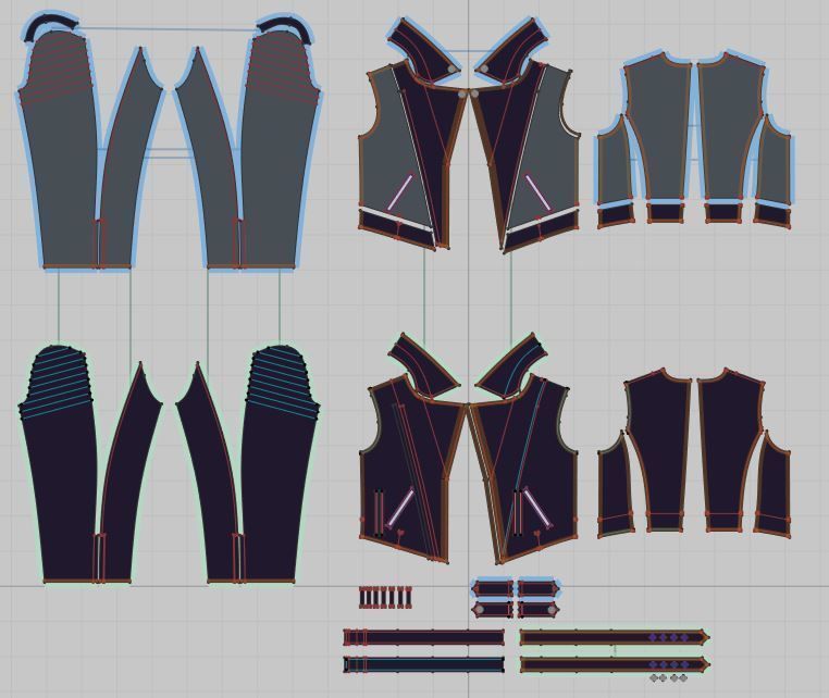 Biker Jacket model for CLO 3d and Marvelous Designer 3D model_9