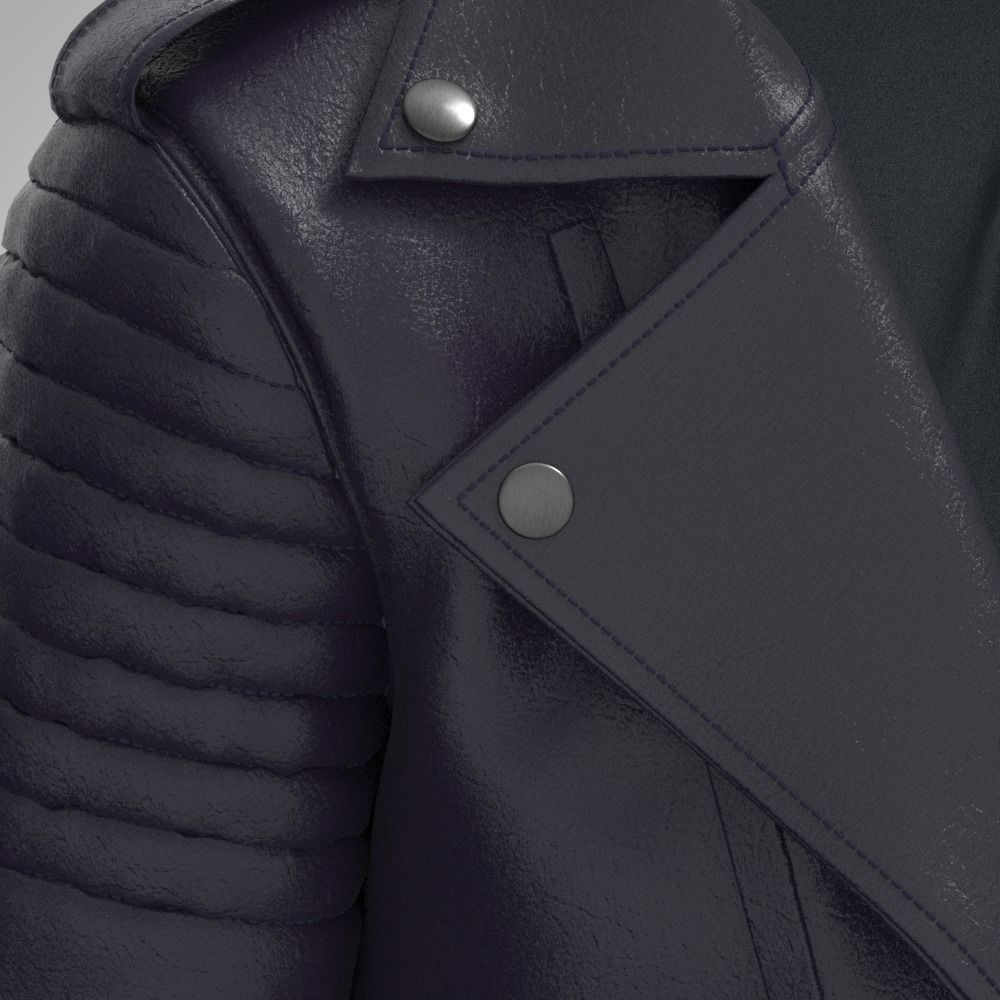 Biker Jacket model for CLO 3d and Marvelous Designer 3D model_5