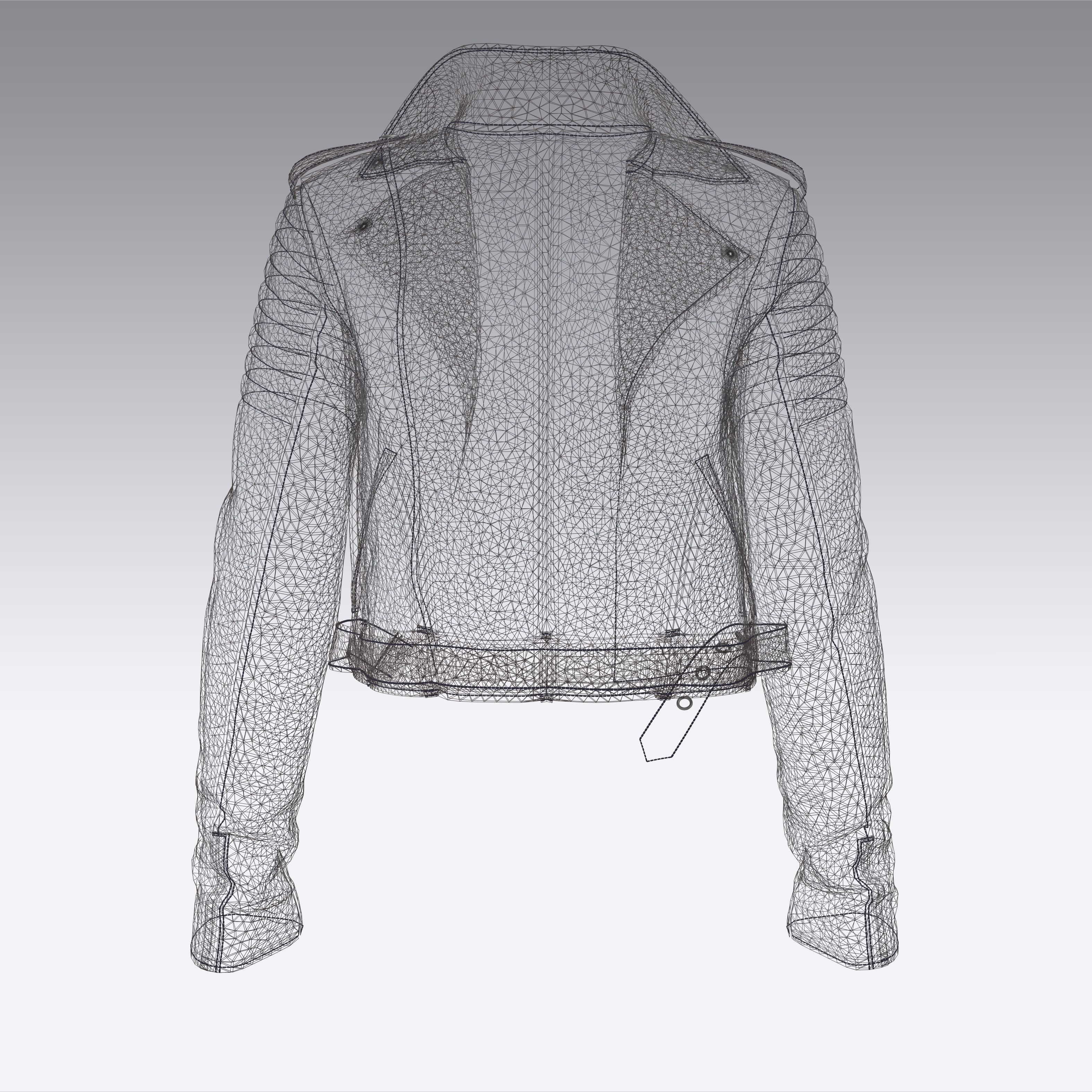 Biker Jacket model for CLO 3d and Marvelous Designer 3D model_7