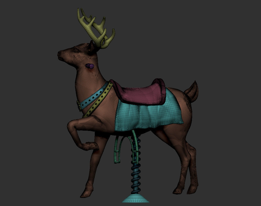 Deer Ride - Carousel - Merry go around 3D print model_5