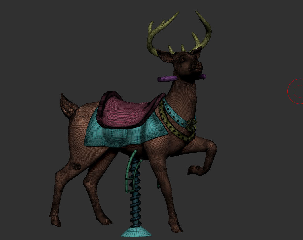 Deer Ride - Carousel - Merry go around 3D print model_4