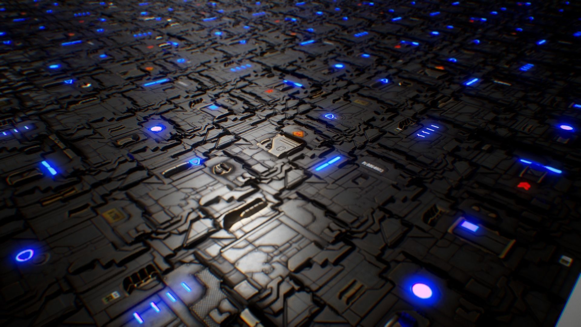 PBR Seamless Sci-Fi Texture 04 Low-poly 3D model_1