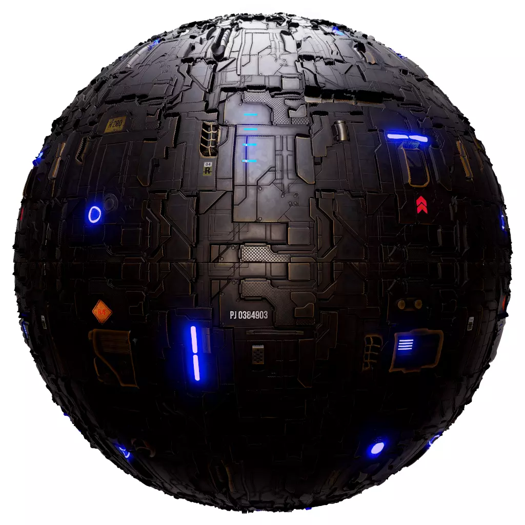 PBR Seamless Sci-Fi Texture 04 Low-poly 3D model_0