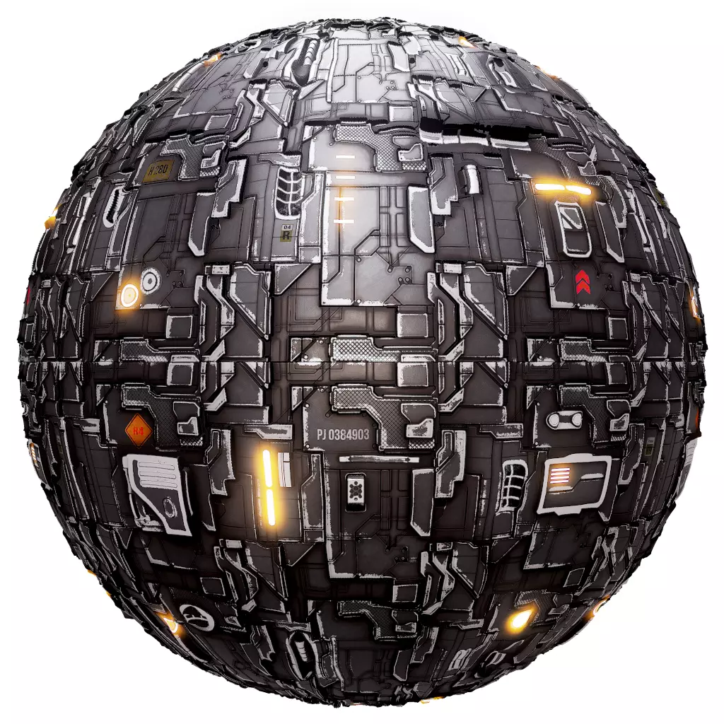 PBR Seamless Sci-Fi Texture 06 Low-poly 3D model_0