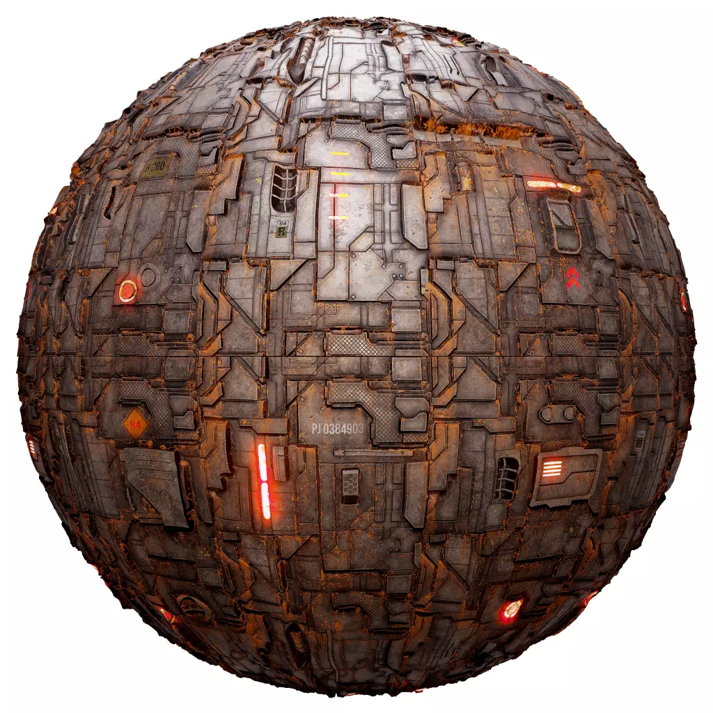 PBR Seamless Sci-Fi Texture 08 Low-poly 3D model_0