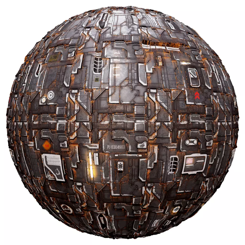 PBR Seamless Sci-Fi Texture 09 Low-poly 3D model_0