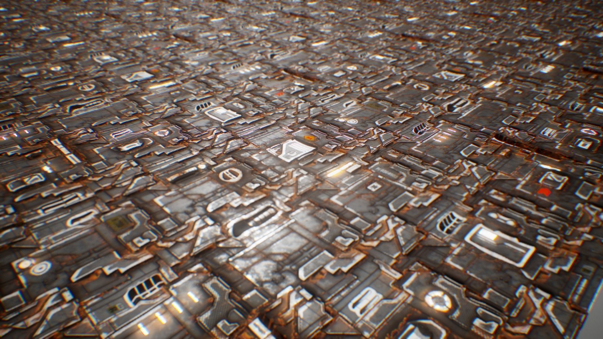 PBR Seamless Sci-Fi Texture 09 Low-poly 3D model_1