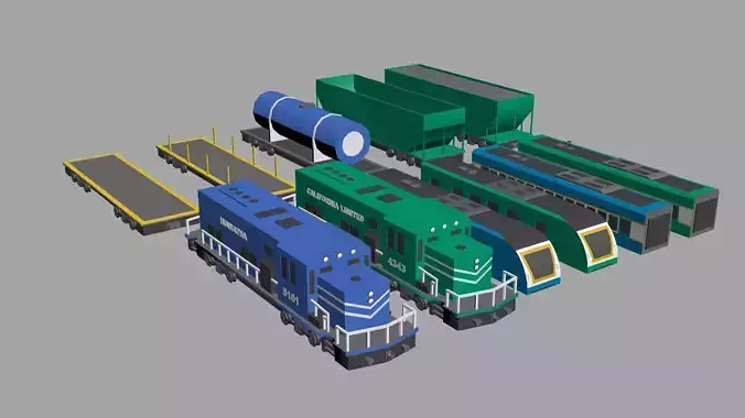 Low Poly Train pack