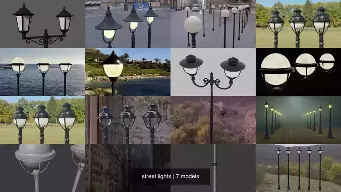 street lights 3D Model Collection