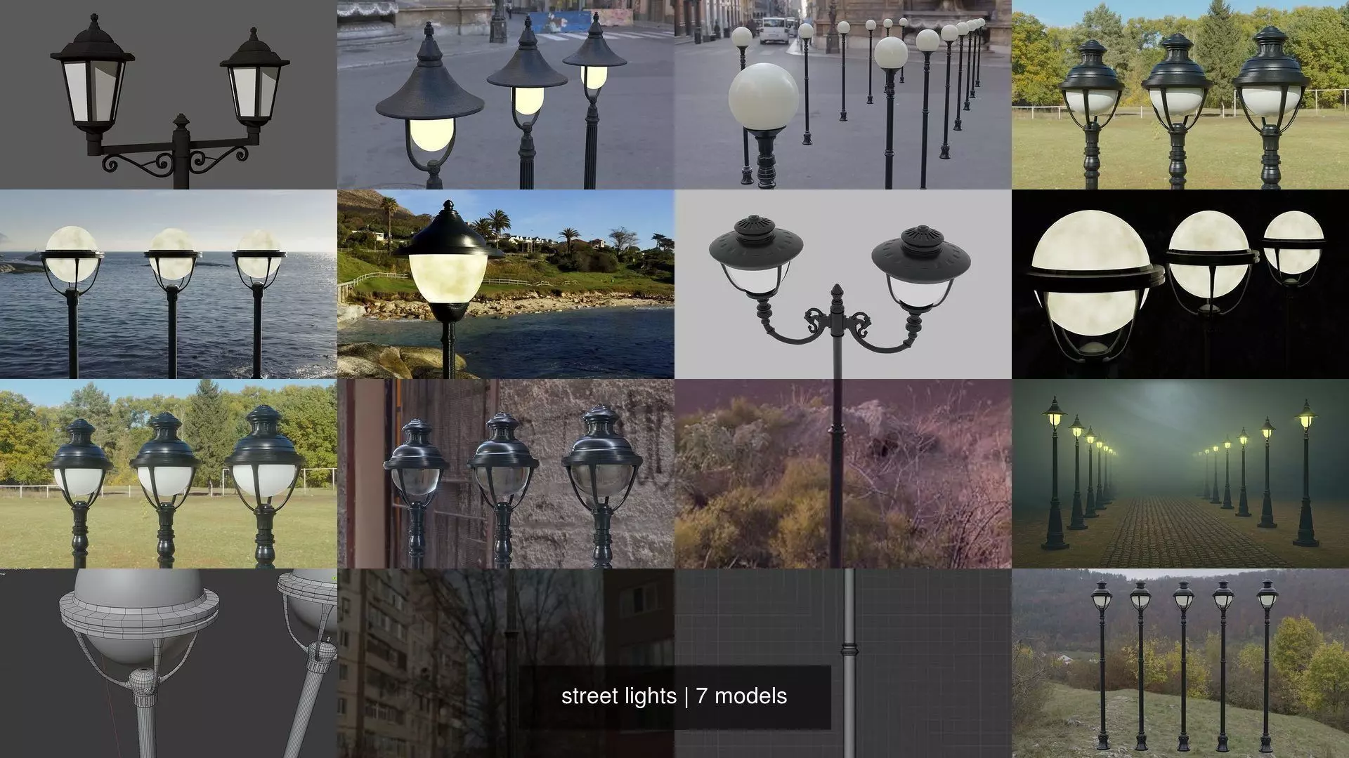 street lights 3D Model Collection_0