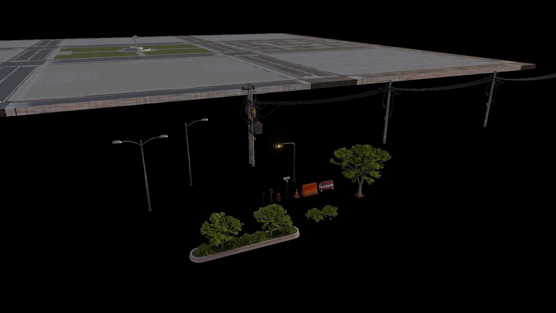 CITY SCENE SET WITH DEMO FILE AND ALL THE ASSET 3D Model Collection_96