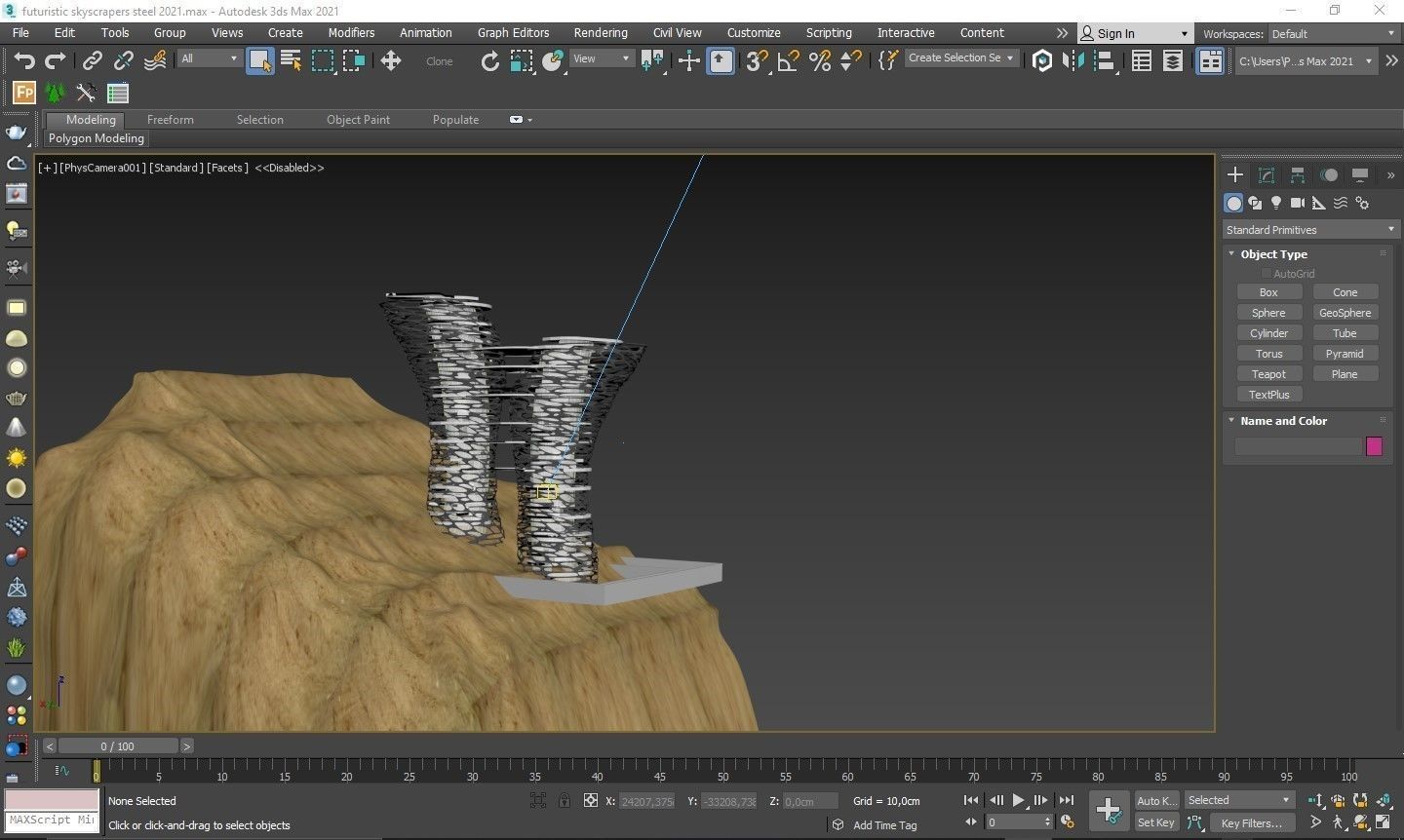 Futuristic Skyscrapers Steel - Game Ready Low-poly 3D model_4