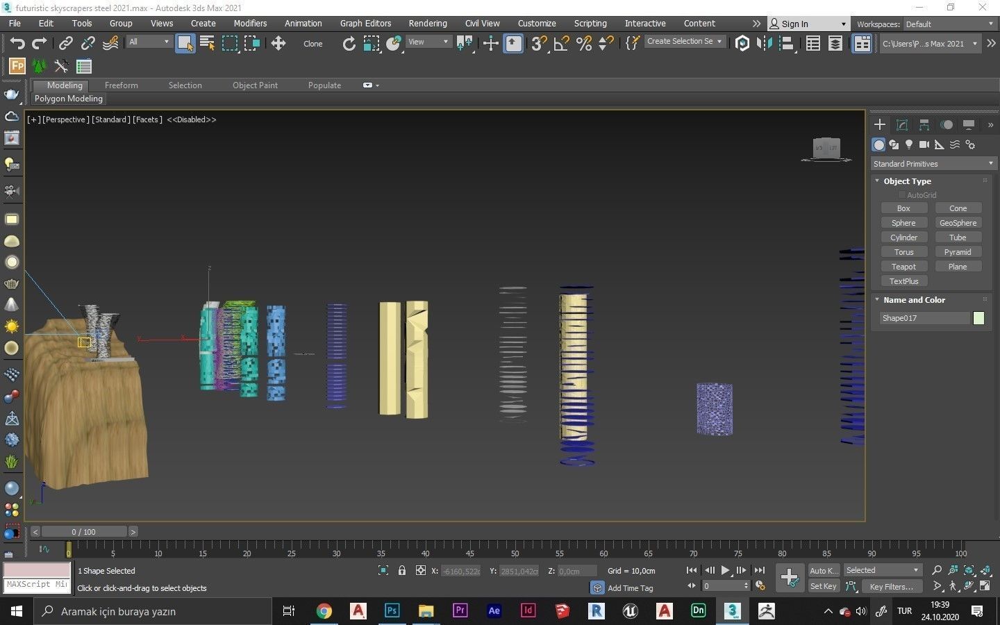 Futuristic Skyscrapers Steel - Game Ready Low-poly 3D model_9