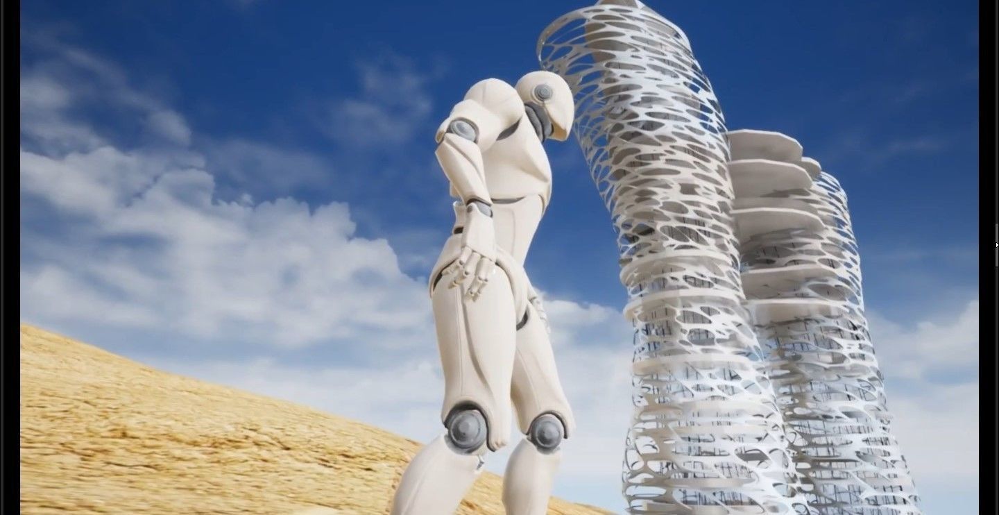 Futuristic Skyscrapers Steel - Game Ready Low-poly 3D model_6