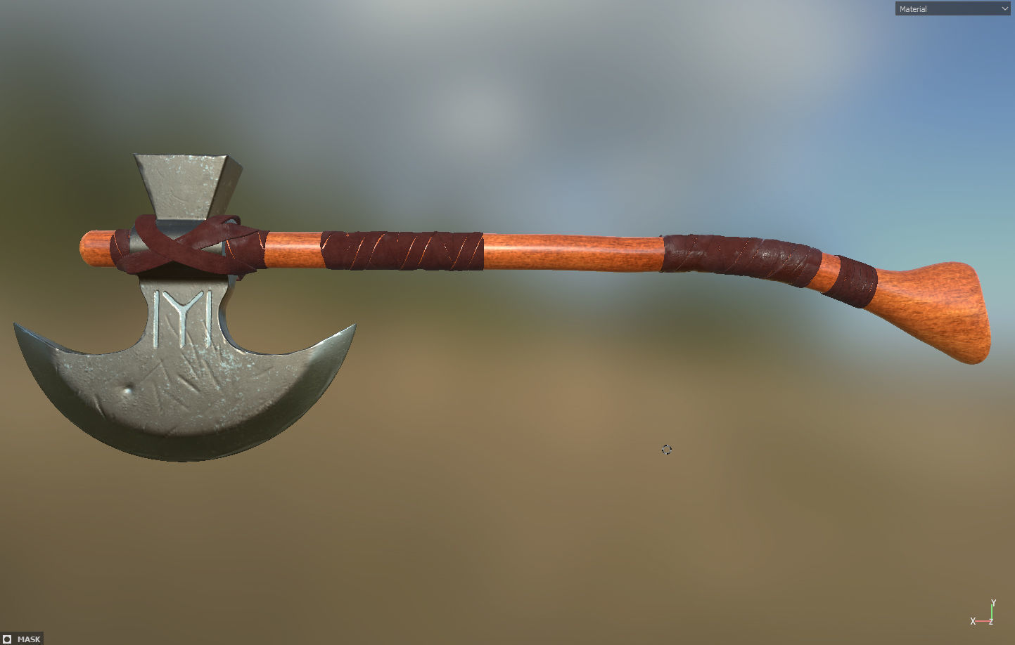 dirilis ertugrul ghazi Axe 3D model_3