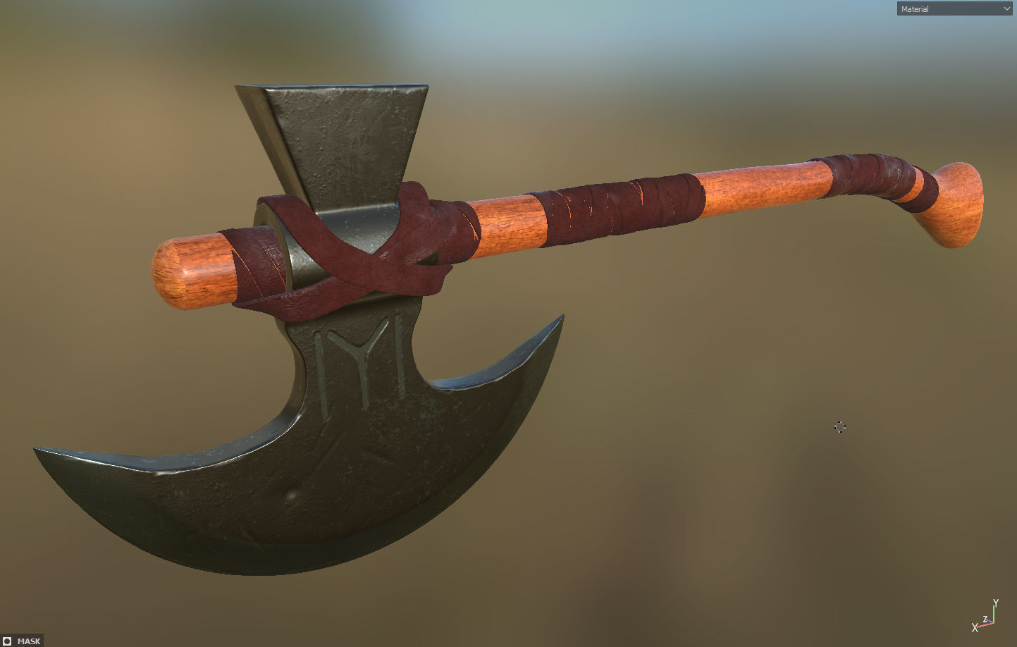 dirilis ertugrul ghazi Axe 3D model_2