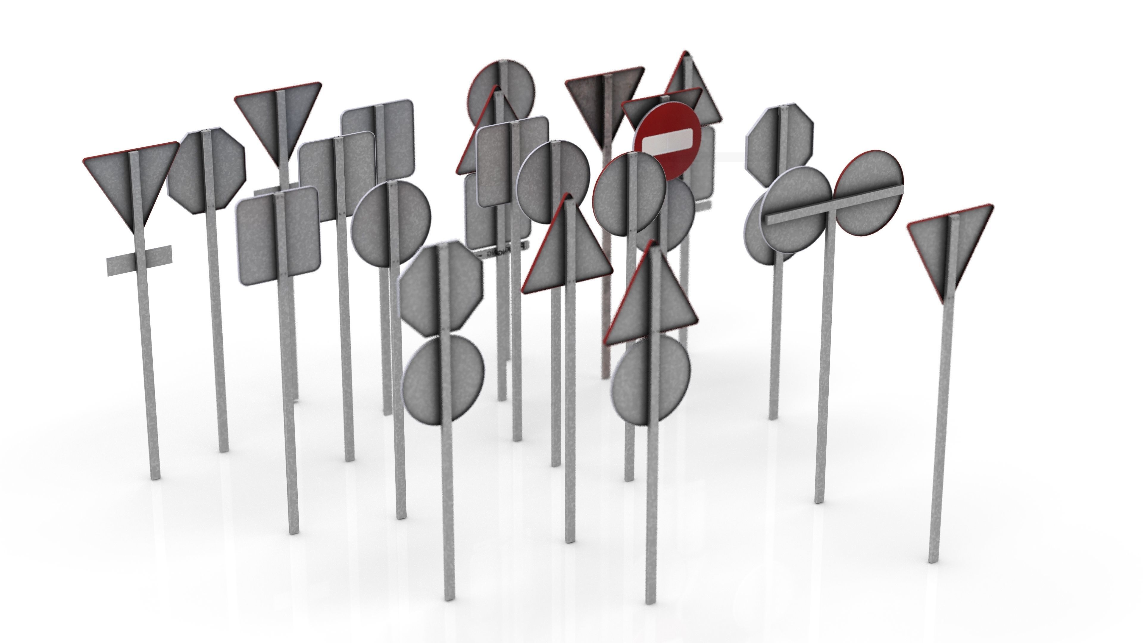 TRAFFIC SIGNALS Low-poly 3D model_13