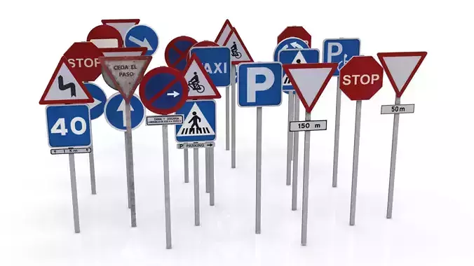 TRAFFIC SIGNALS Low-poly 3D model