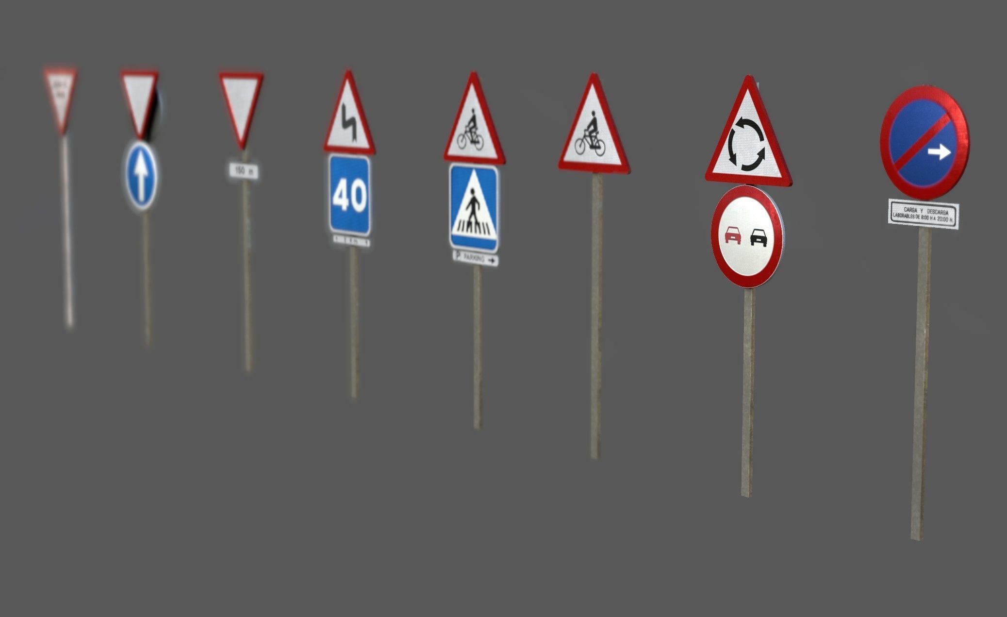 TRAFFIC SIGNALS Low-poly 3D model_1