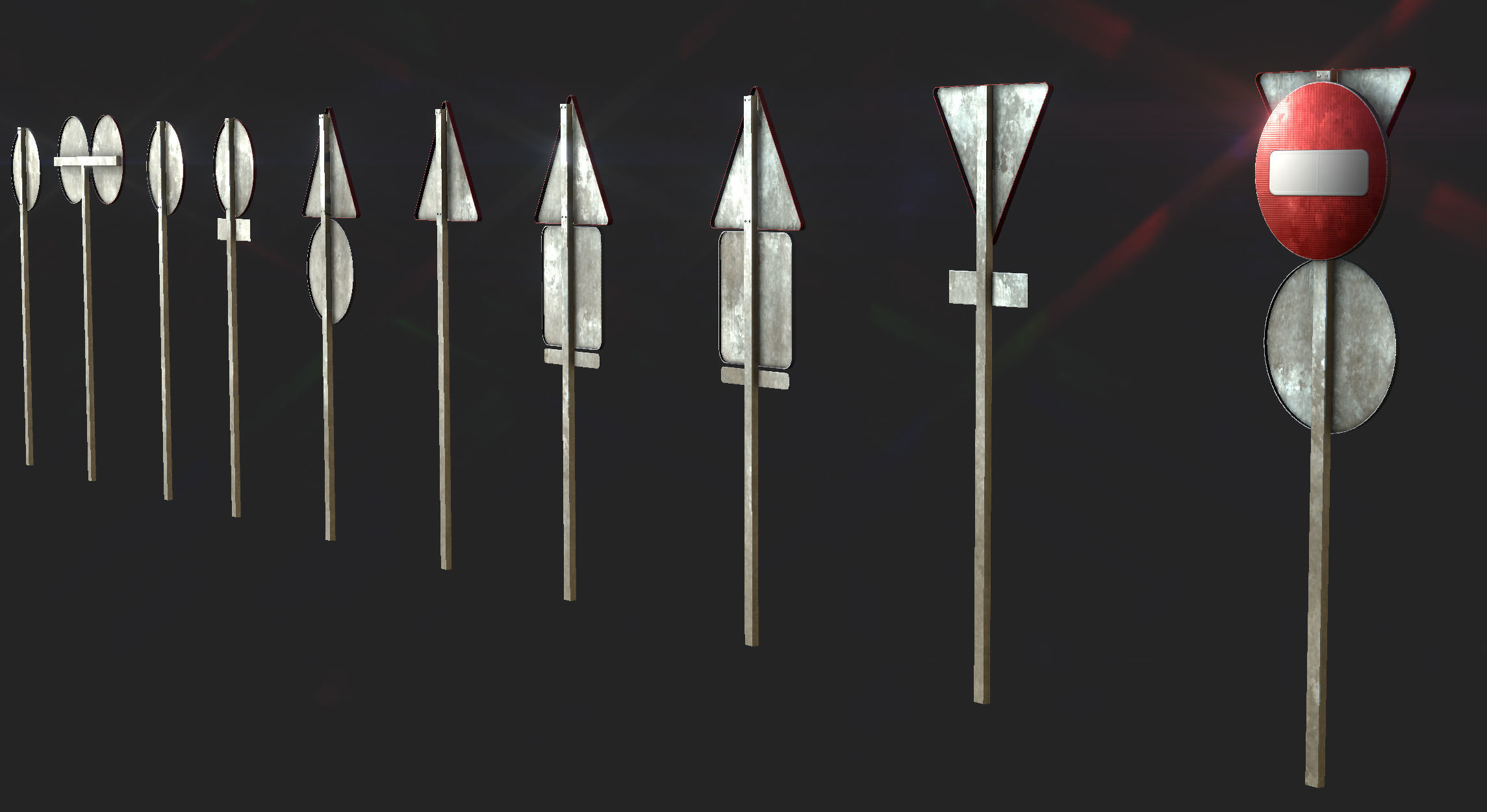 TRAFFIC SIGNALS Low-poly 3D model_4