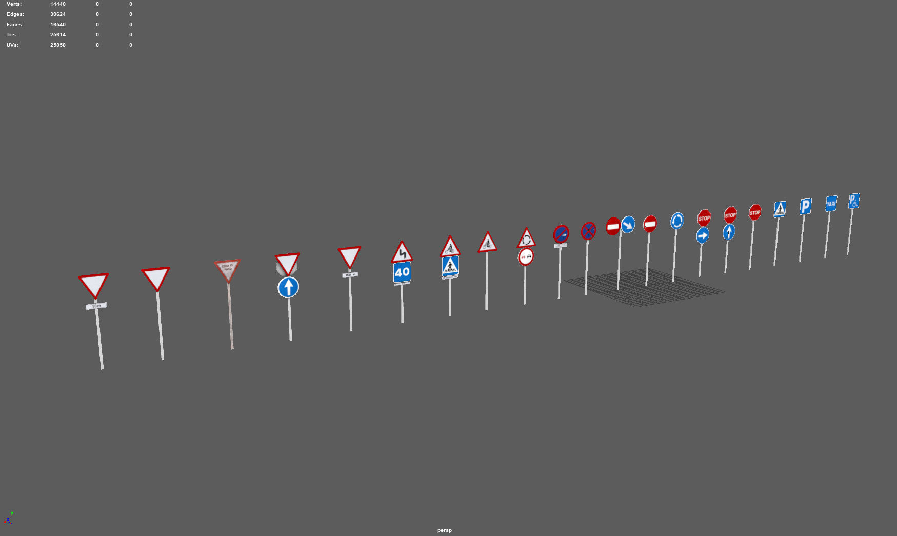 TRAFFIC SIGNALS Low-poly 3D model_5