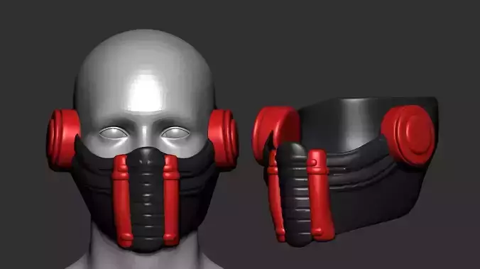 gas mask high poly sculpt 3d printable