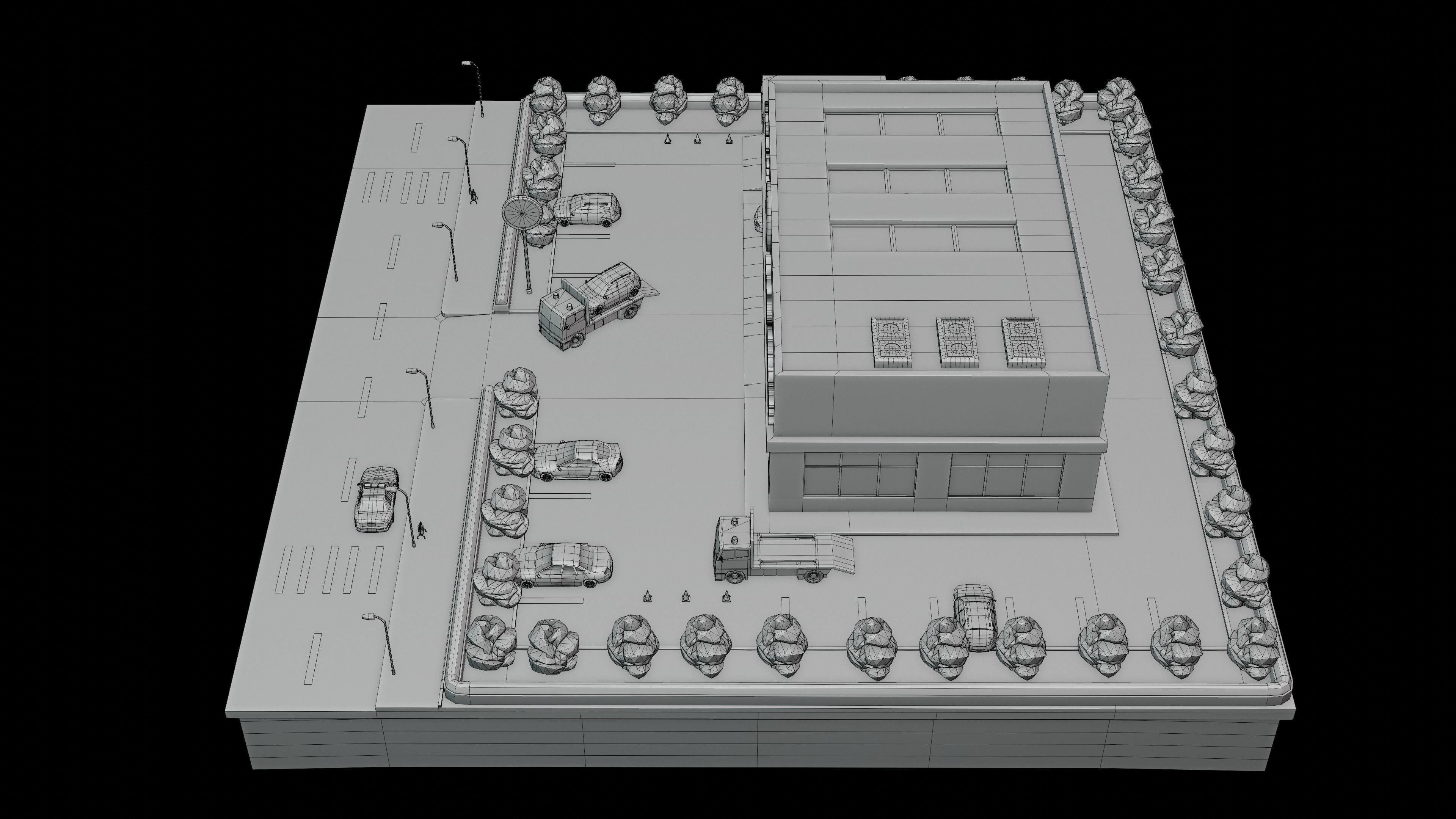 Low Poly Auto Service Low-poly 3D model_9