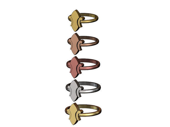 Simplistic Fleur de lys rings  3D print model