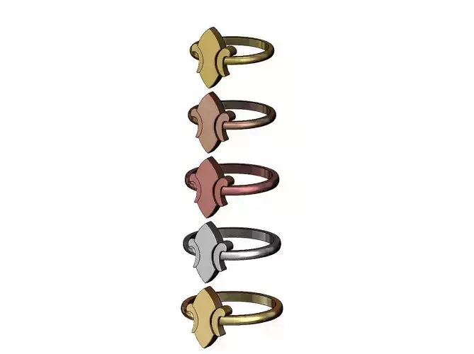 Simplistic Fleur de lys rings 
