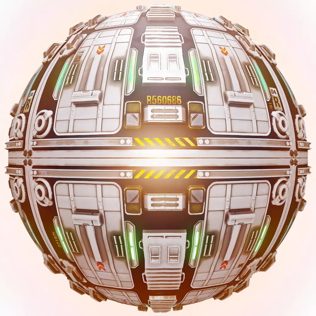 PBR Seamless Sci-Fi Texture 23 Low-poly 3D model_0