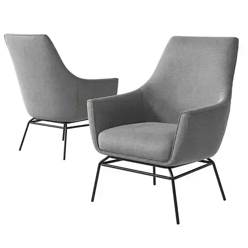 Bondberg two lounge chairs with legs 3D model