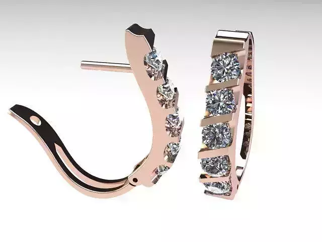 Diamond Hoop Droplet Earrings 