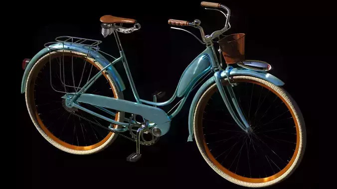 Vintage Accessorized Bicycle 3D model