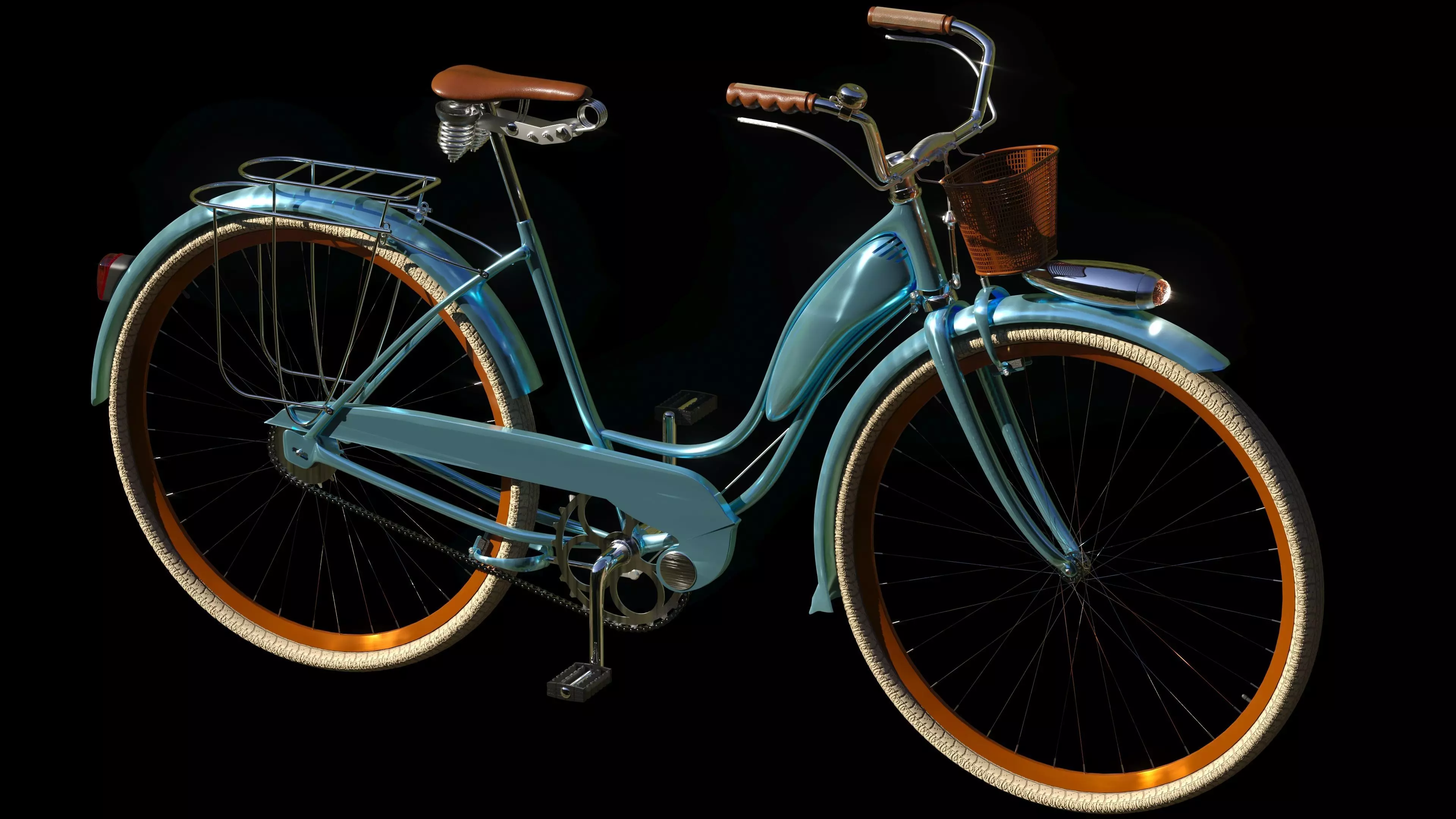 Vintage Accessorized Bicycle 3D model