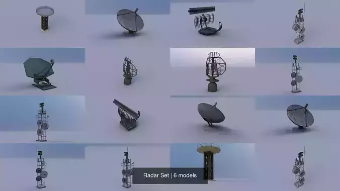 Radar Set radio tower 3D Model Collection