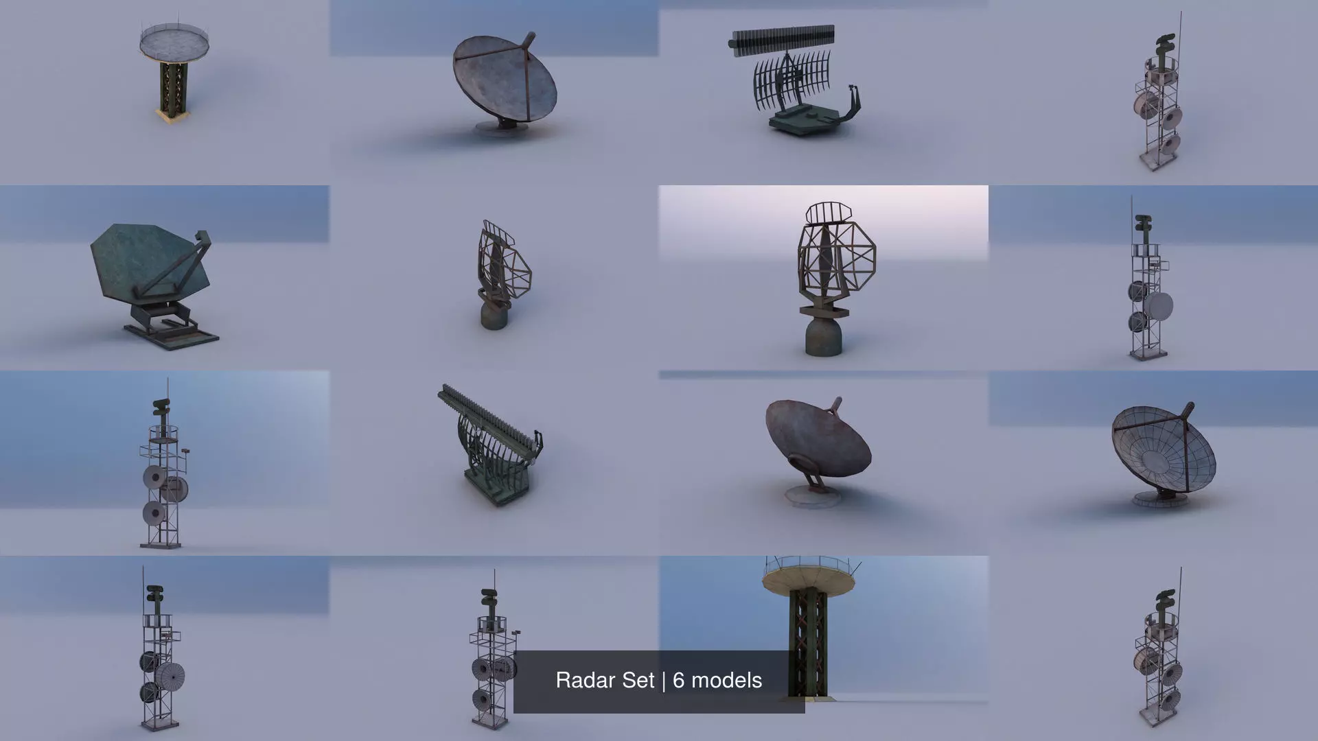 Radar Set radio tower 3D Model Collection_0