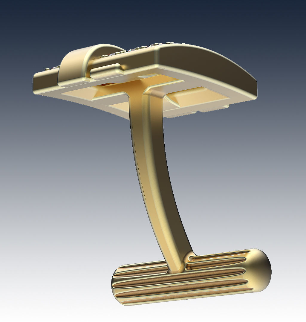 Cufflinks Buckle In Gems 3D print model_7