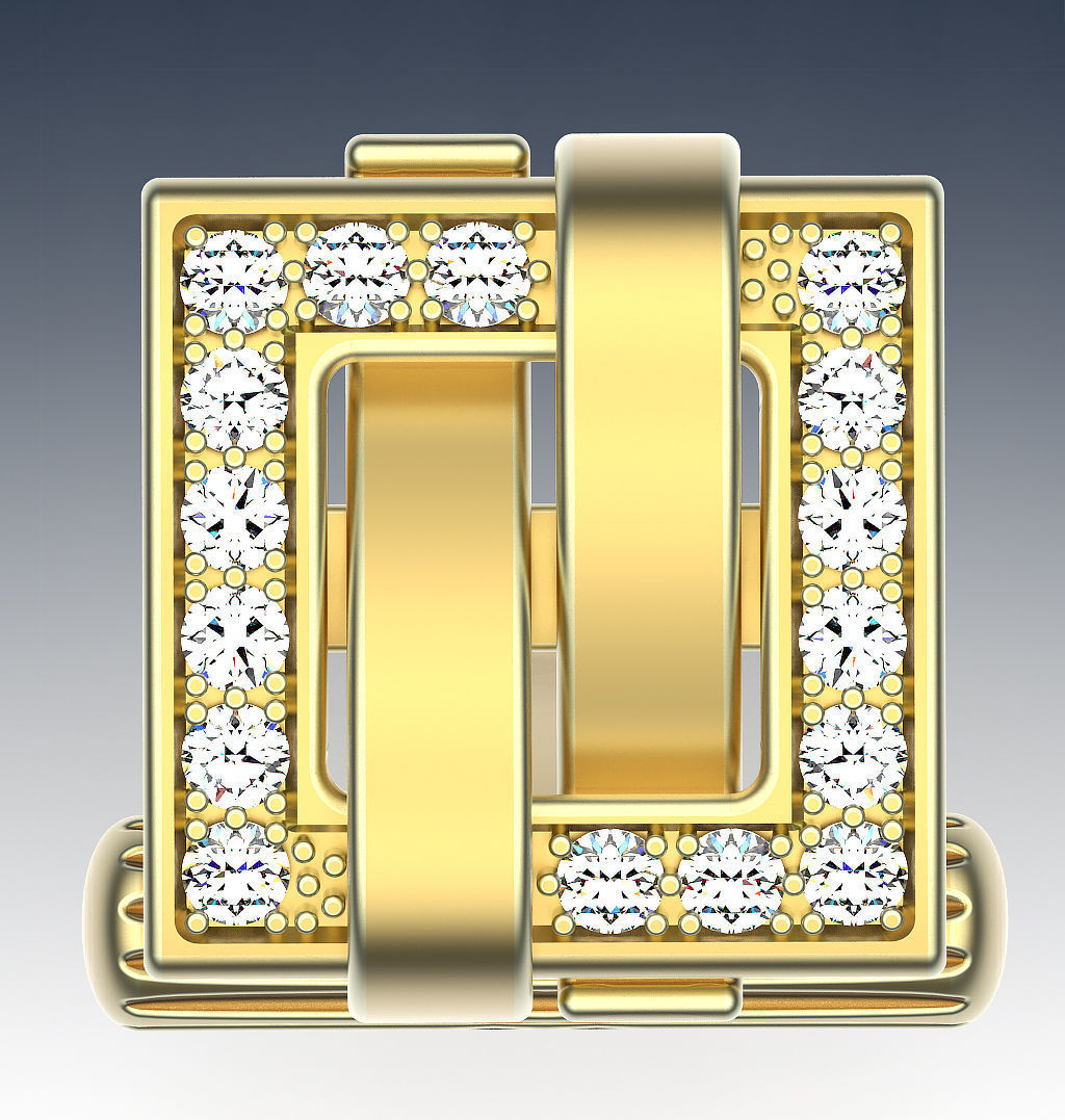 Cufflinks Buckle In Gems 3D print model_6