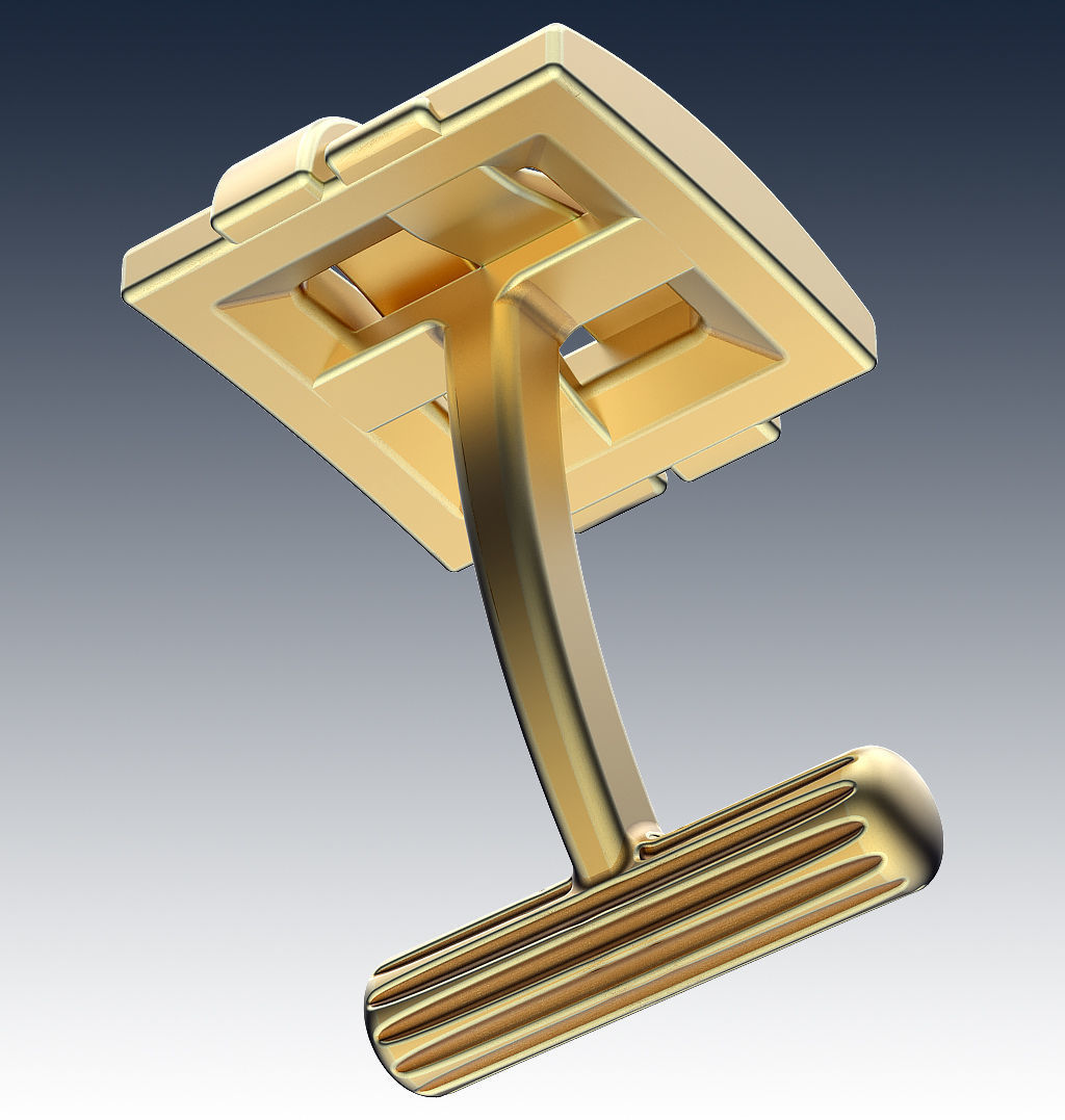 Cufflinks Buckle In Gems 3D print model_4
