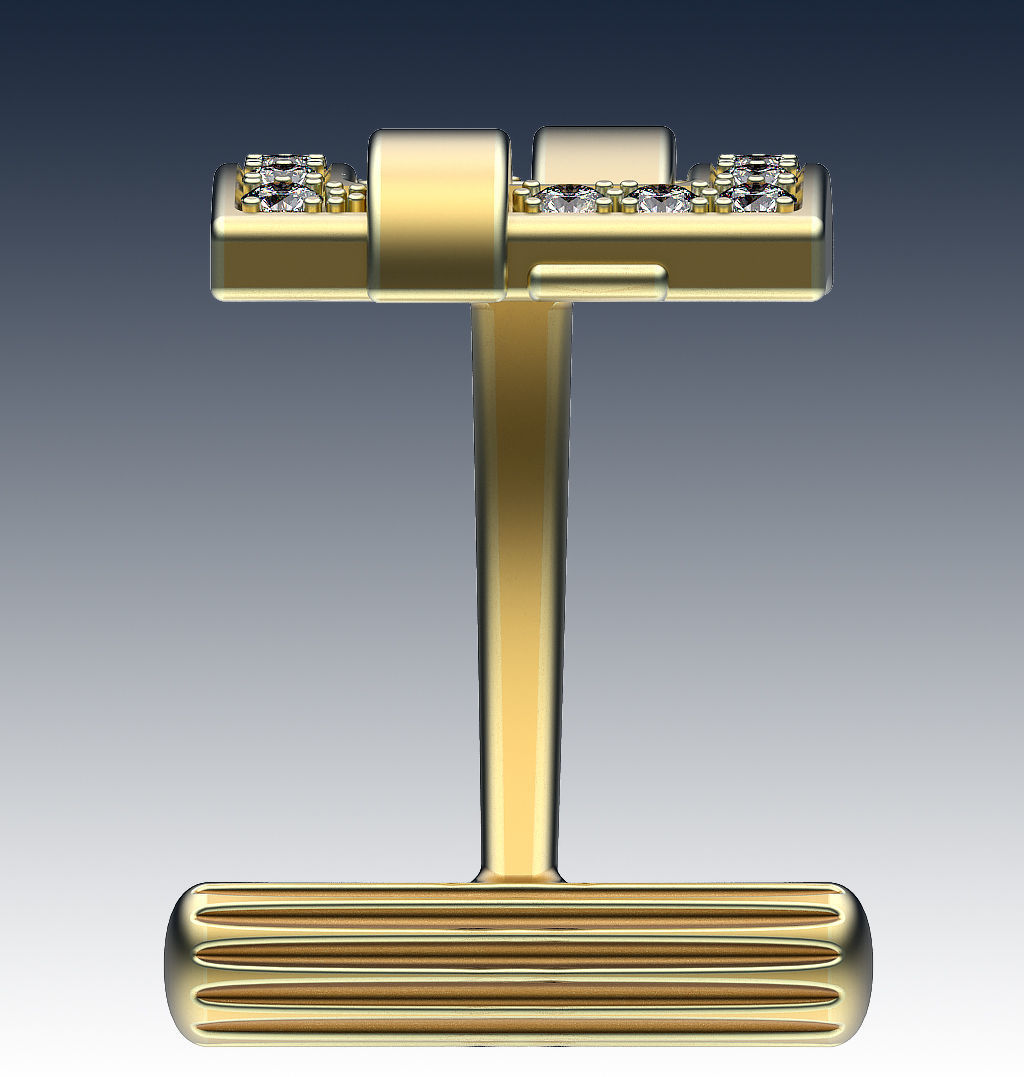 Cufflinks Buckle In Gems 3D print model_5