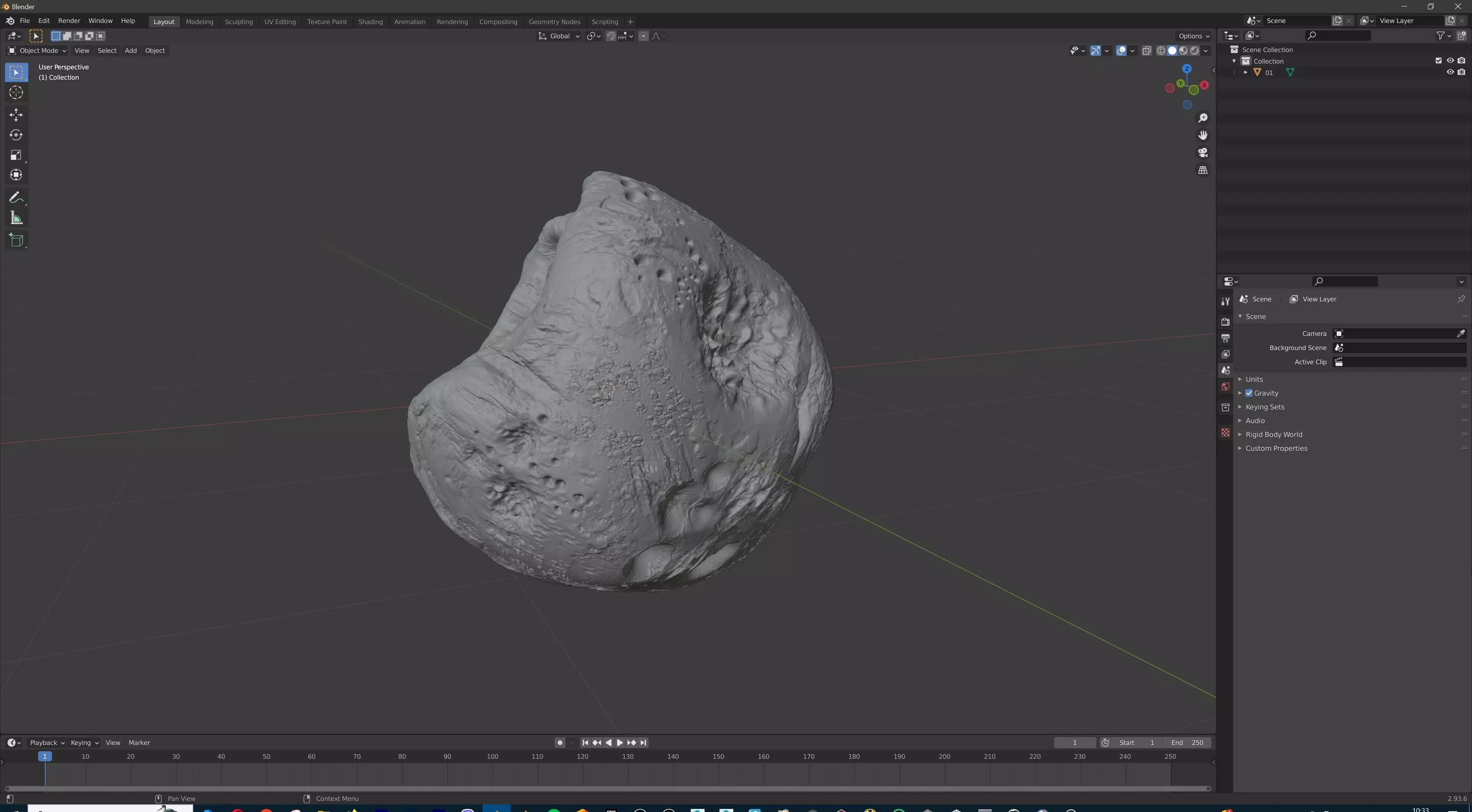 Detailed asteroid high-poly 3D model_24