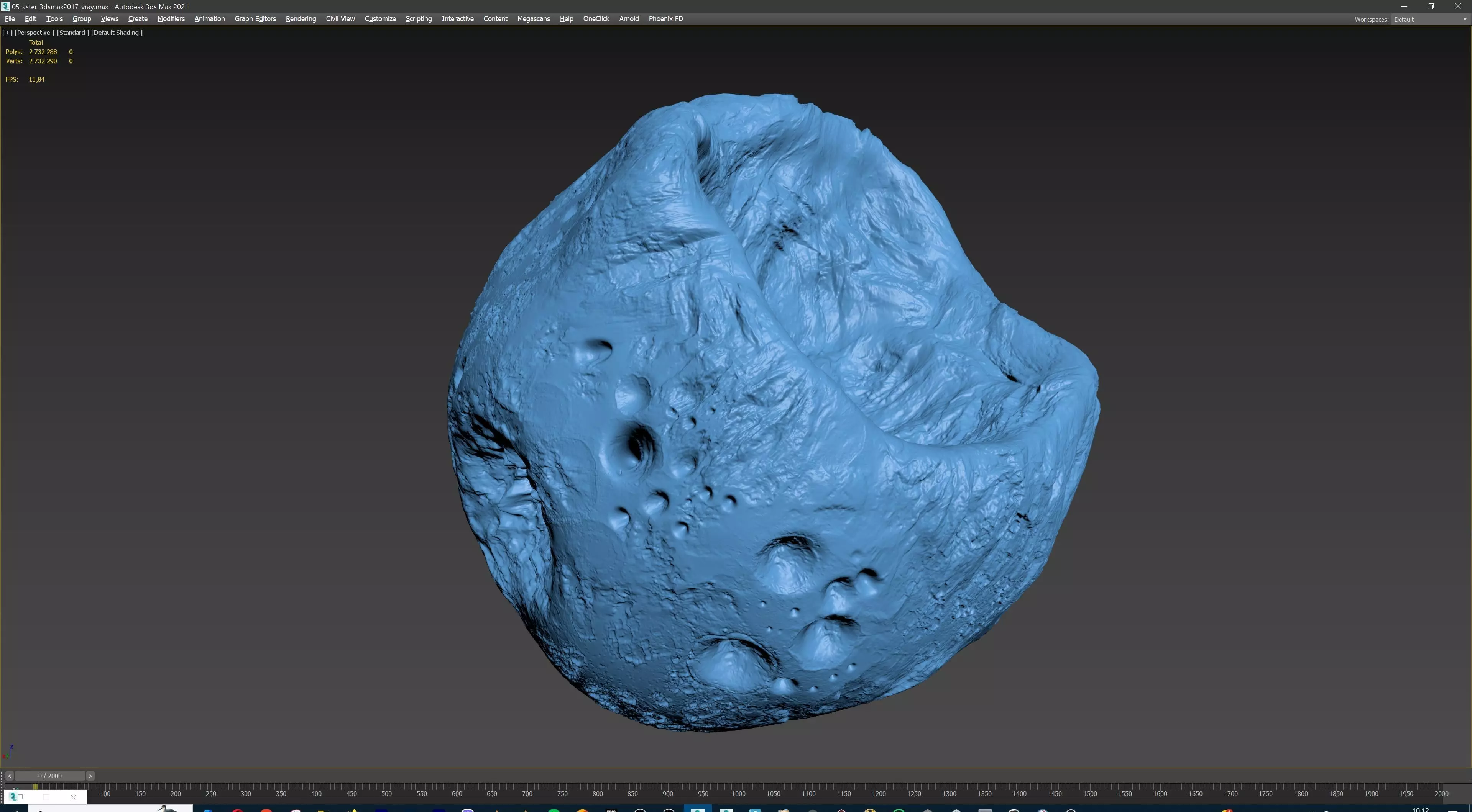 Detailed asteroid high-poly 3D model_19