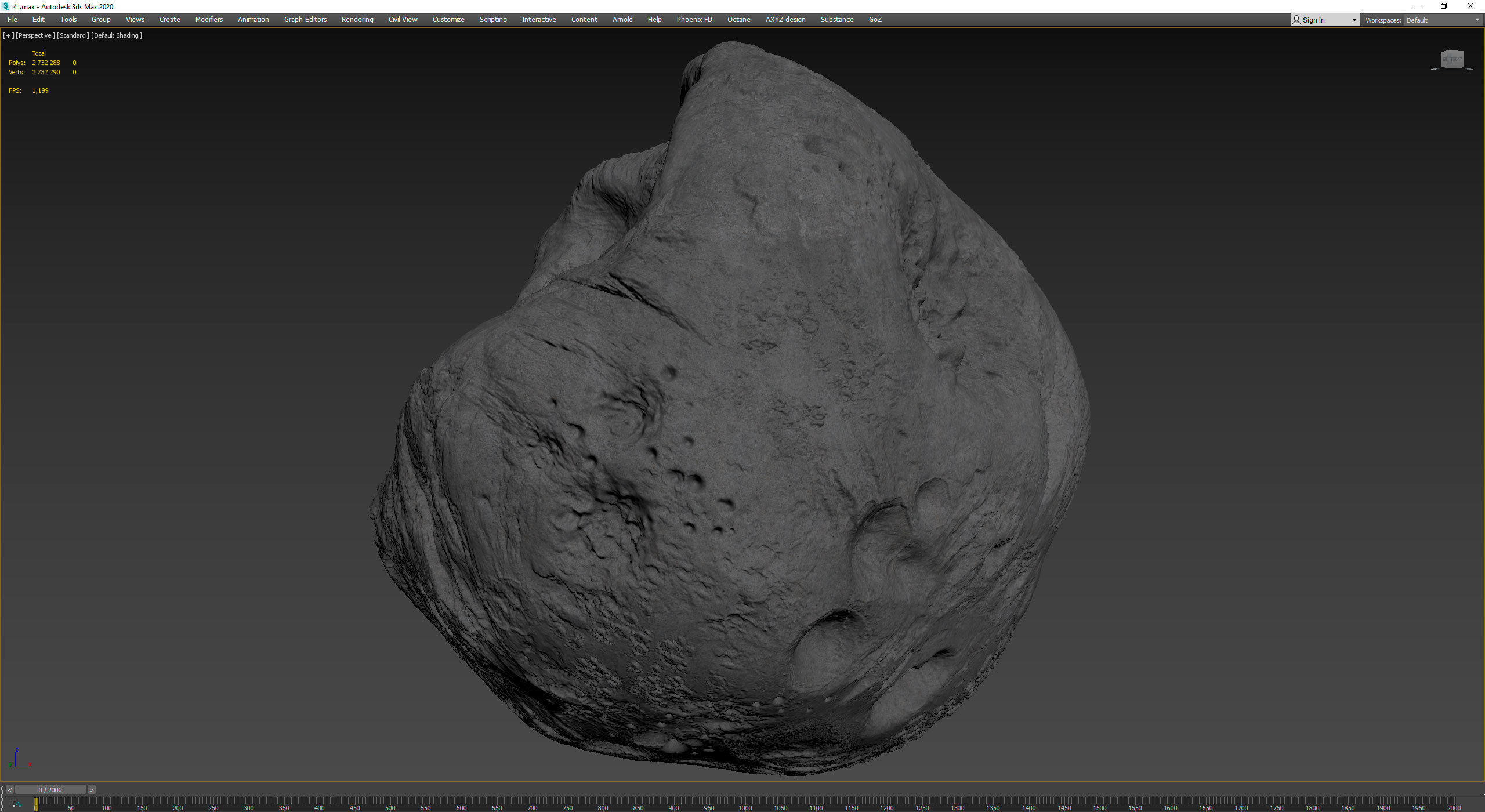 Detailed asteroid high-poly 3D model_7