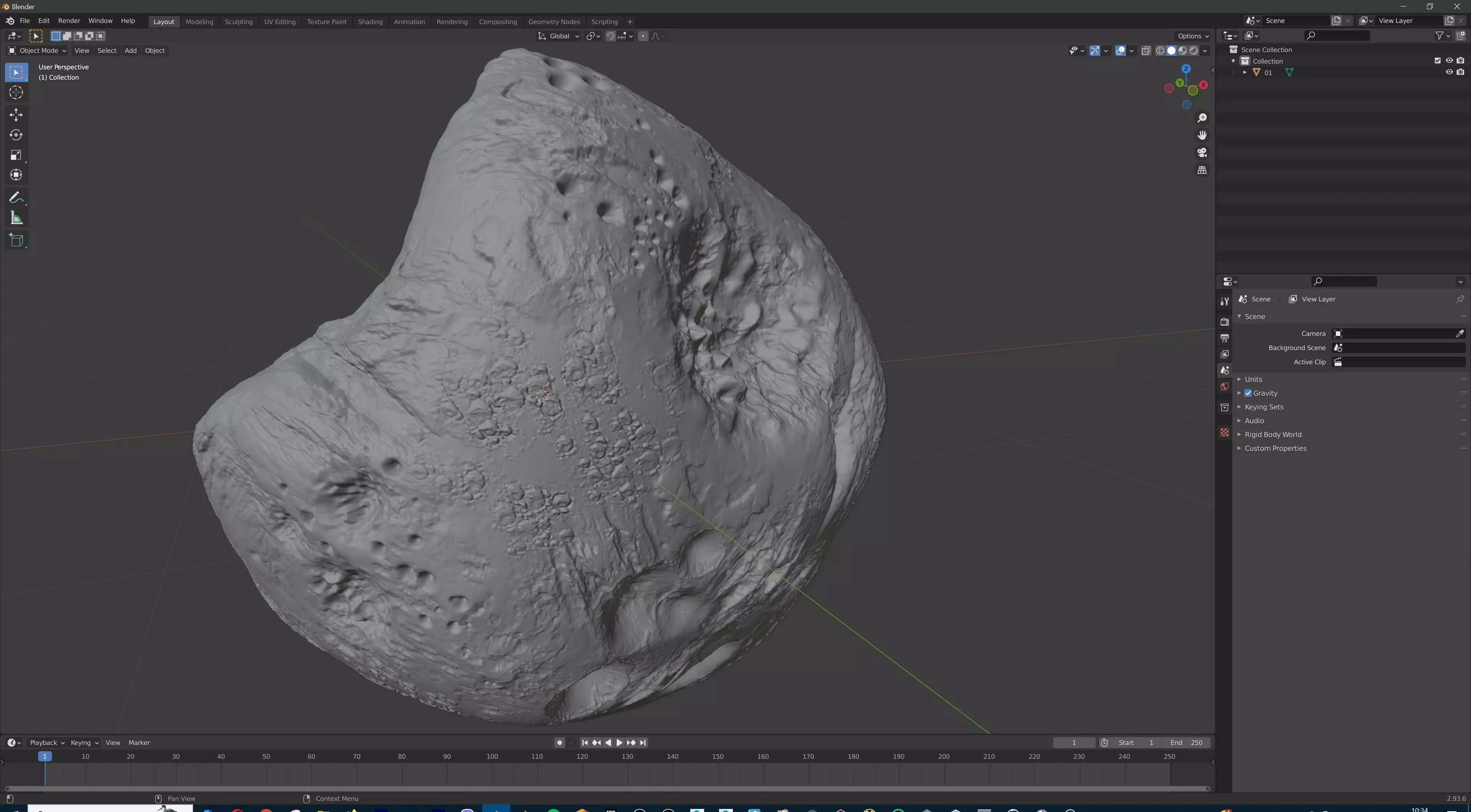 Detailed asteroid high-poly 3D model_26