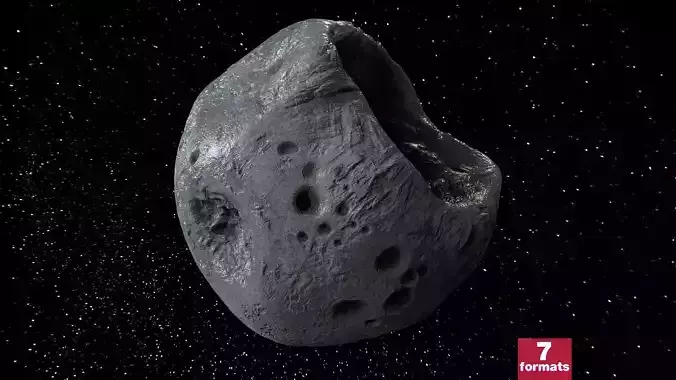 Detailed asteroid high-poly 3D model